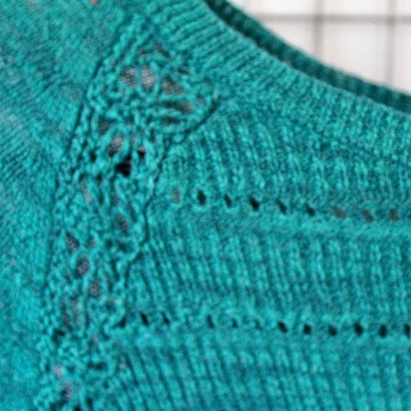 Teal Long Sleeve Patterned Sweater - Picture 3 of 7